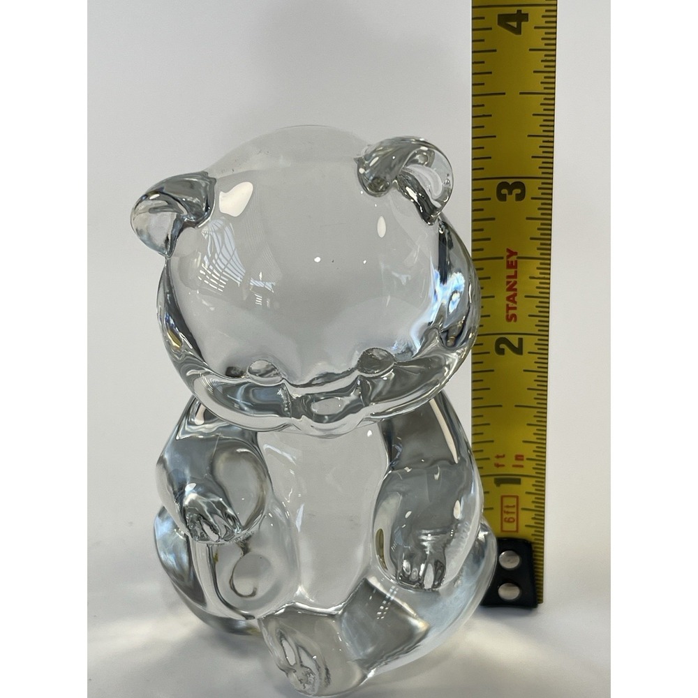 Fenton Glass Teady Bear Crystal Clear Art Collectible Figurine 3.5" Paperweight - Picture 8 of 8
